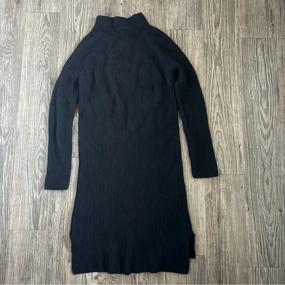 J.Crew Mock Neck Long Sleeve Black Knit Sweater Dress Small
